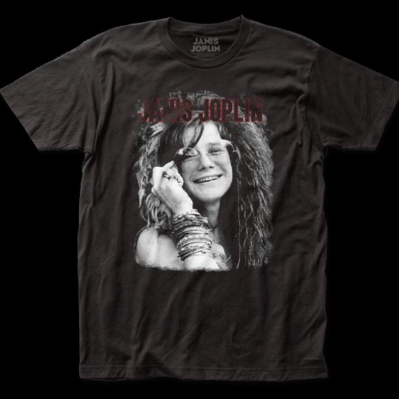 Janis Joplin Other - Janis Joplin – Smiling With Glasses Unisex Tee
